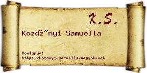 Kozányi Samuella névjegykártya