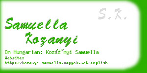 samuella kozanyi business card